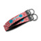 Coral & Teal Webbing Keychain FOBs - Size Comparison