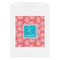 Coral & Teal White Treat Bag - Front View