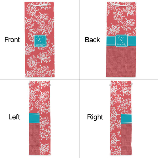 Coral & Teal Wine Gift Bag - Matte - Approval