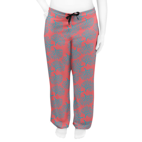 Coral & Teal Women's Pj on model - Front