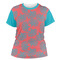Coral & Teal Womens Crew Neck T Shirt - Main