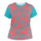 Coral & Teal Women's Crew T-Shirt - 2X Large