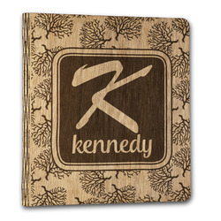 Coral & Teal Wood 3-Ring Binder - 1" Letter Size (Personalized)