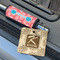 Coral & Teal Wood Luggage Tags - Square - Lifestyle