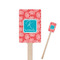 Coral & Teal Rectangle Wooden Stir Sticks (Personalized)