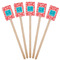 Coral & Teal Wooden 6.25" Stir Stick - Rectangular - Fan View