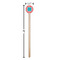 Coral & Teal Wooden 6" Stir Stick - Round - Dimensions