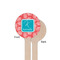 Coral & Teal Wooden 6" Stir Stick - Round - Single Sided - Front & Back