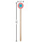Coral & Teal Wooden 7.5" Stir Stick - Round - Dimensions