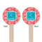 Coral & Teal Wooden 7.5" Stir Stick - Round - Double Sided - Front & Back