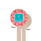 Coral & Teal Wooden 7.5" Stir Stick - Round - Single Sided - Front & Back