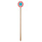 Coral & Teal Wooden 7.5" Stir Stick - Round - Single Stick