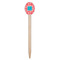 Coral & Teal Wooden Food Pick - Oval - Single Pick
