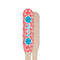 Coral & Teal Wooden Food Pick - Paddle - Single Sided - Front & Back