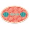 Coral & Teal Wooden Sticker - Main