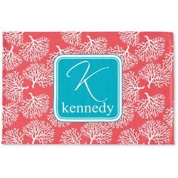 Coral & Teal Woven Mat (Personalized)