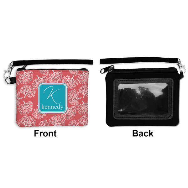 Coral & Teal Wristlet ID Cases - Front & Back