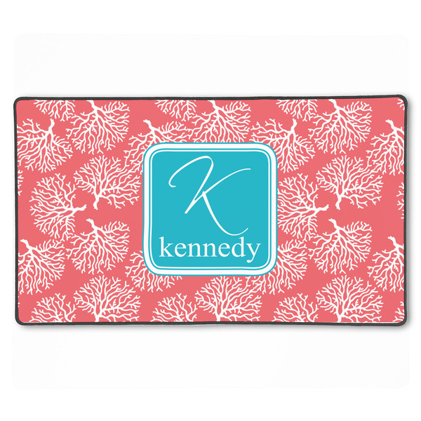 Custom Coral & Teal XXL Gaming Mouse Pad - 24" x 14" (Personalized)