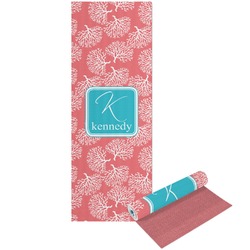 Coral & Teal Yoga Mat - Printed Front and Back (Personalized)