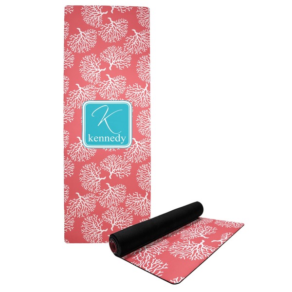 Custom Coral & Teal Yoga Mat (Personalized)