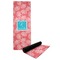 Coral & Teal Yoga Mat with Black Rubber Back Full Print View