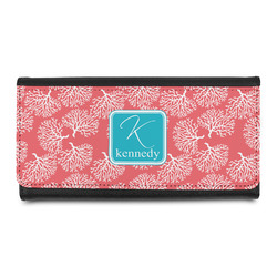 Coral & Teal Leatherette Ladies Wallet (Personalized)