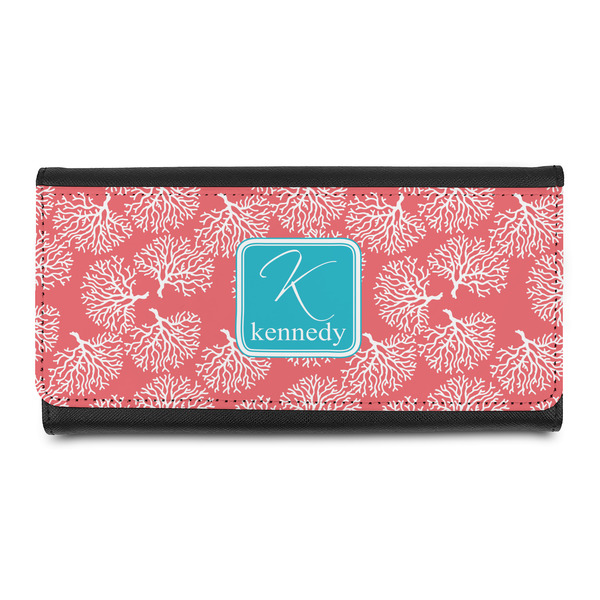 Custom Coral & Teal Leatherette Ladies Wallet (Personalized)