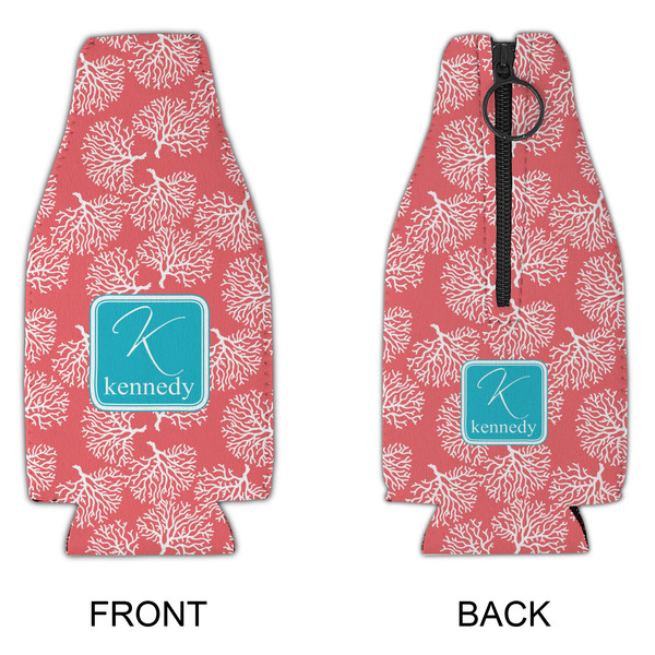 Coral & Teal Zipper Bottle Cooler - APPROVAL
