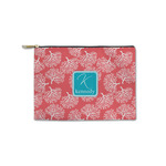 Coral & Teal Zipper Pouch - Small - 8.5"x6" (Personalized)