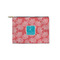 Coral & Teal Zipper Pouch Small (Front)