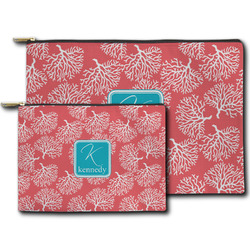 Coral & Teal Zipper Pouch (Personalized)