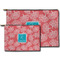 Coral & Teal Zippered Pouches - Size Comparison
