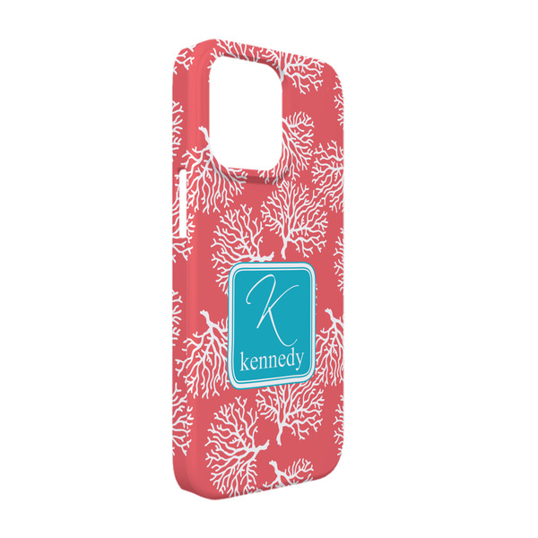 Custom Coral & Teal iPhone Case - Plastic - iPhone 13 Pro (Personalized)