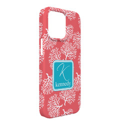 Coral & Teal iPhone Case - Plastic - iPhone 13 Pro Max (Personalized)