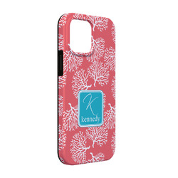 Coral & Teal iPhone Case - Rubber Lined - iPhone 13 Pro (Personalized)