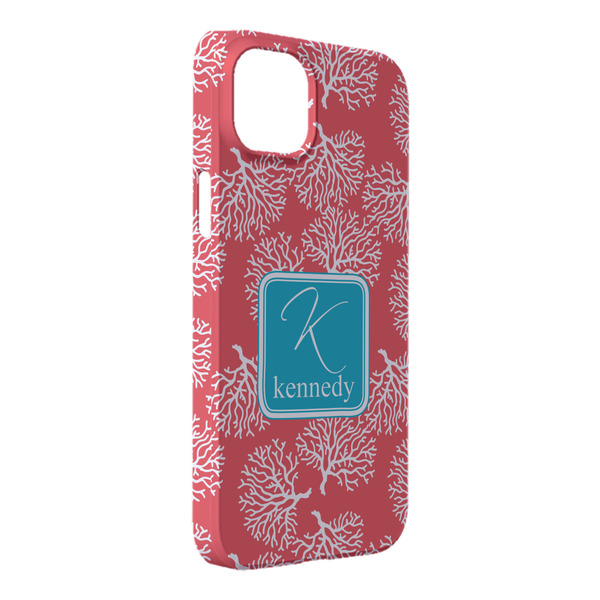 Custom Coral & Teal iPhone Case - Plastic - iPhone 14 Plus (Personalized)