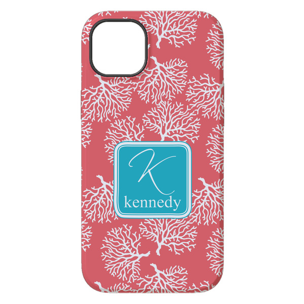 Coral & Teal iPhone 14 Plus Tough Case - Back