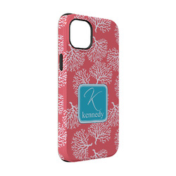 Coral & Teal iPhone Case - Rubber Lined - iPhone 14 (Personalized)
