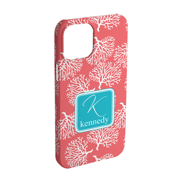 Custom Coral & Teal iPhone Case - Plastic - iPhone 15 (Personalized)