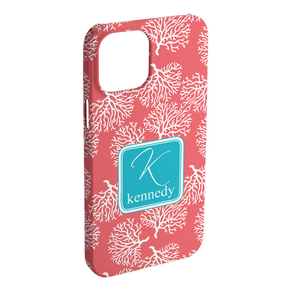 Custom Coral & Teal iPhone Case - Plastic - iPhone 15 Plus (Personalized)