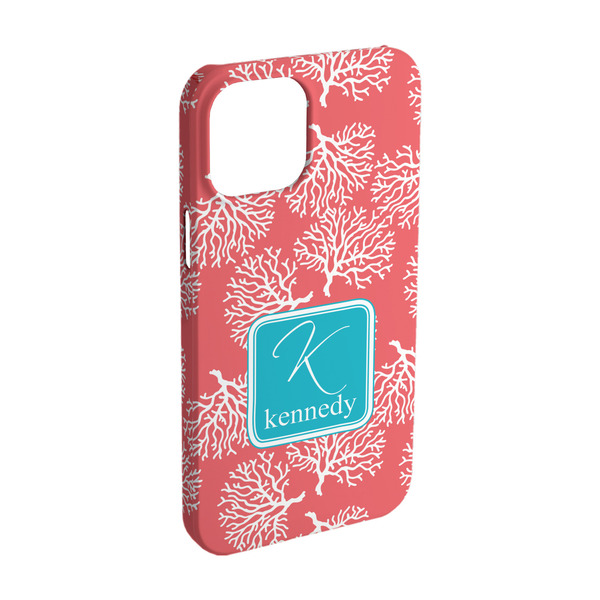 Custom Coral & Teal iPhone Case - Plastic - iPhone 15 Pro (Personalized)