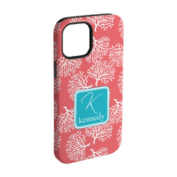 Coral & Teal iPhone Case - Rubber Lined - iPhone 15 Pro (Personalized)