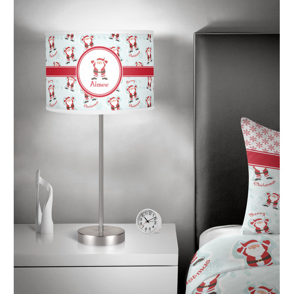 Santa Claus 13 inch drum lamp shade - in room