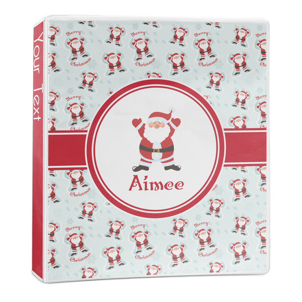 Custom Santa Clause Making Snow Angels 3-Ring Binder - 1 inch (Personalized)