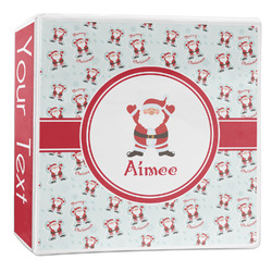 Santa Clause Making Snow Angels 3-Ring Binder - 2 inch (Personalized)