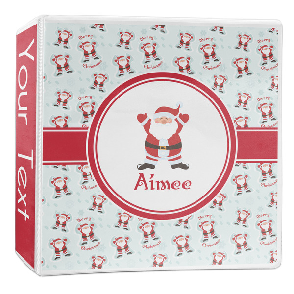 Custom Santa Clause Making Snow Angels 3-Ring Binder - 2 inch (Personalized)