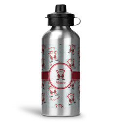 Santa Clause Making Snow Angels Water Bottles - 20 oz - Aluminum (Personalized)