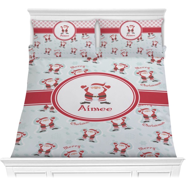 Custom Santa Clause Making Snow Angels Comforters (Personalized)