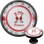 Santa Clause Making Snow Angels Cabinet Knob (Black) (Personalized)