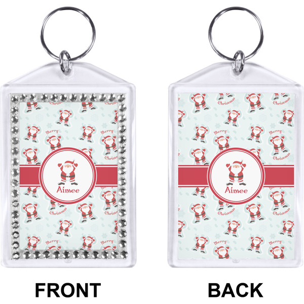Santa Claus Bling Keychain (Front + Back)
